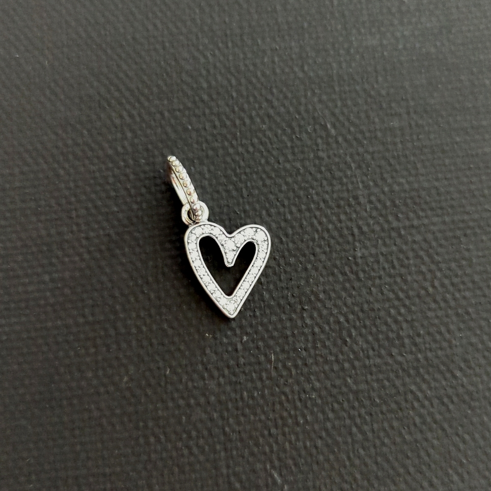 Authentic Sterling Silver Pandora charm Freehand Heart